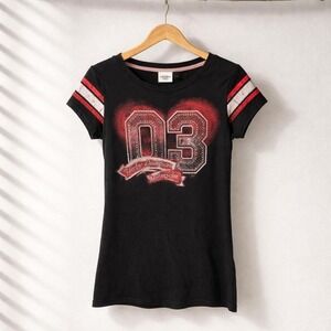 Vintage Harley Davidson Y2K Rhinestone Babydoll  tee biker Streetwear